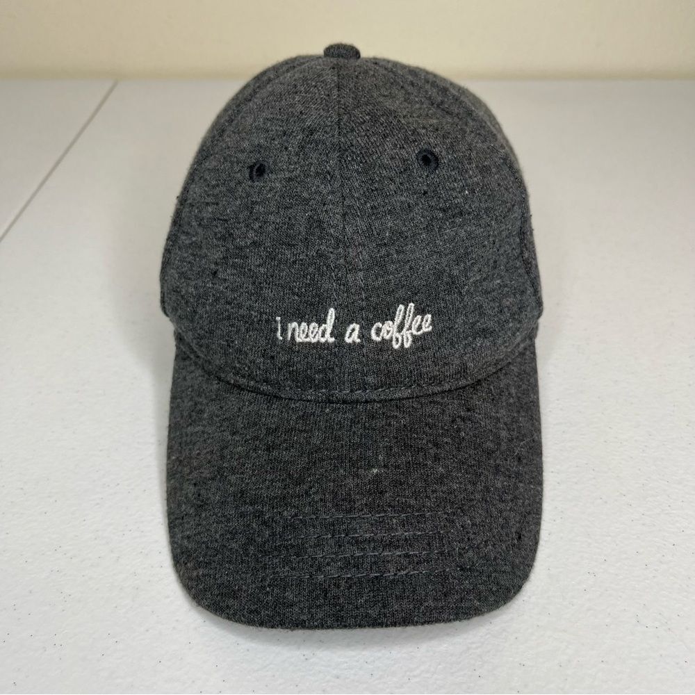 Hollister I Need A Coffee Gray Adjustable Low Profile Ball Cap Hat One Size - Picture 7 of 12